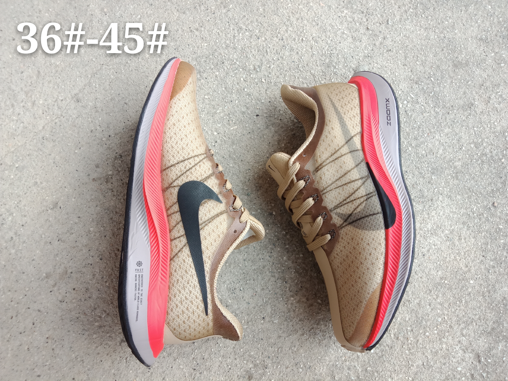 Women Nike Air Zoom Pegasus 35X Brown Black Red Shoes - Click Image to Close